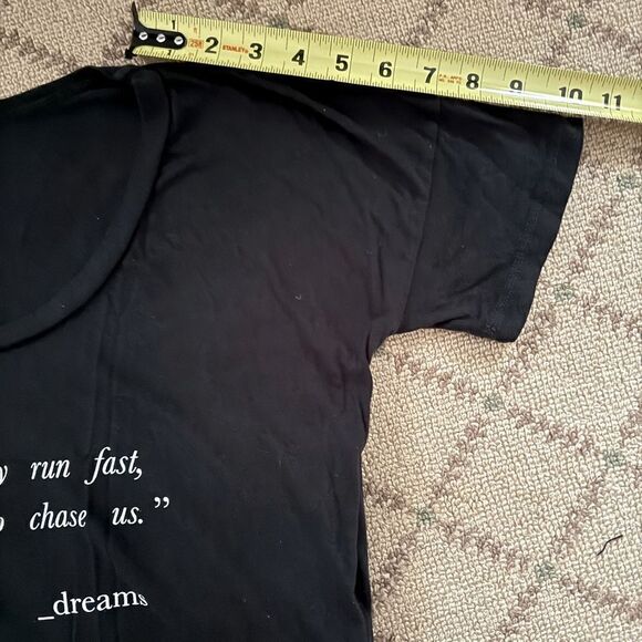 good hYOUman black short sleeved T-shirt dress with white text M - Picture 5 of 14